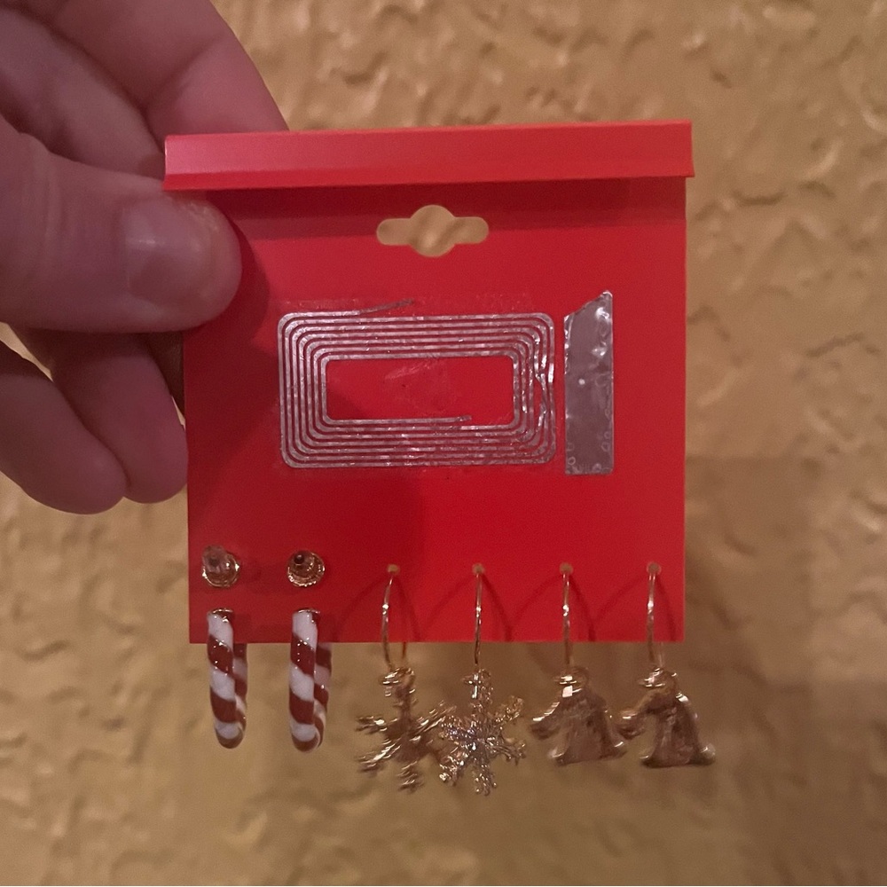 NNW Red and Gold Holiday Earrings Set - Picture 3 of 8